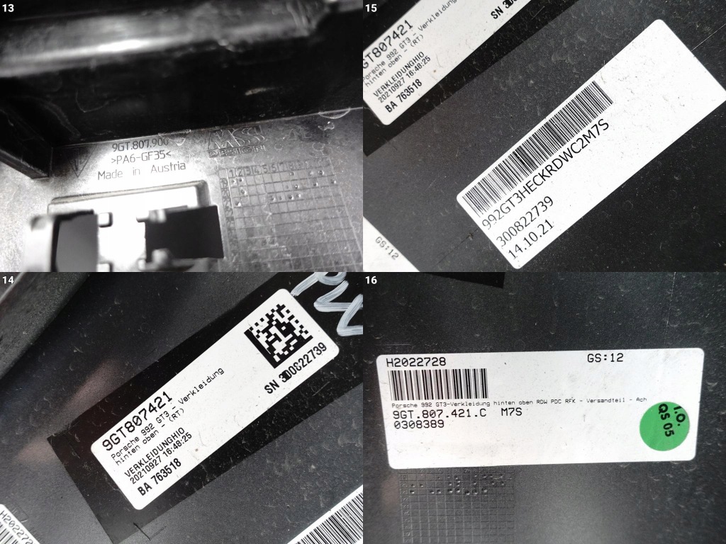 фото №14, Porsche 911 992 gt3 9gt 21- бампер бампер задня 9gt807421c pdc