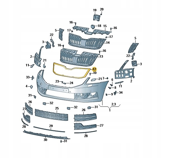 фото №1, Рамка решётка решетка хромированный блестящий skoda octavia oe: 5e0853761c2zz