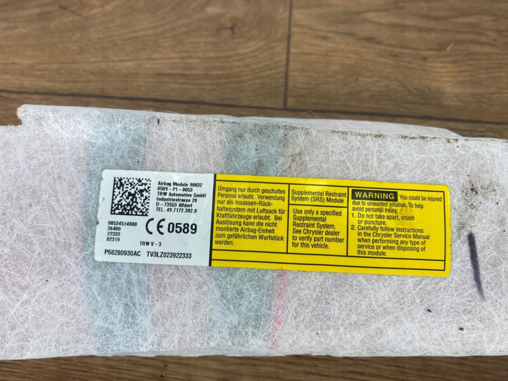 фото №7, Подушка сидіння пасажира права подушка безпеки jeep wrangler jl 2018+ usa