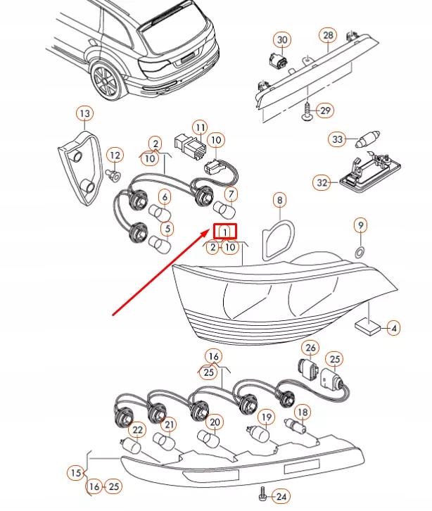 фото №7, Audi q5 8r rear правый задний фонарь assembly 8r0945094a oem