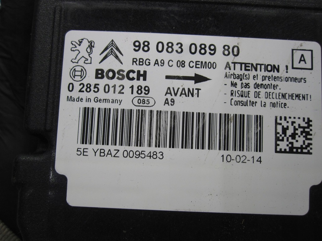 фото №7, Peugeot 208 i 14r модуль подушка безопасности 0285012189 9808308980
