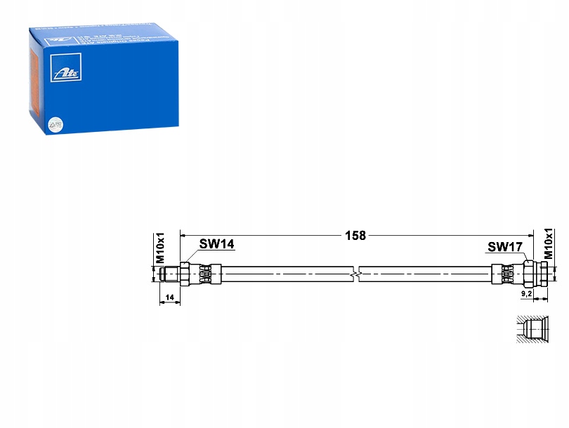 фото №1, Шланг тормозной гибкий задняя l/p alfa romeo 145 146 155 citroen