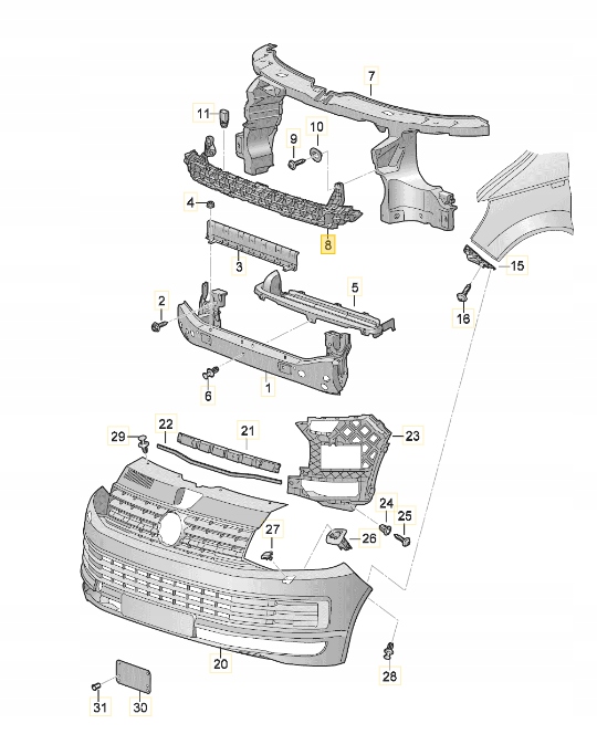 фото №10, Vw nowa балка бампера оригинальный номер 7e0807699a