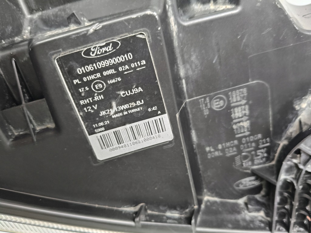 фото №9, Лампа права фара ford transit custom 18- lift