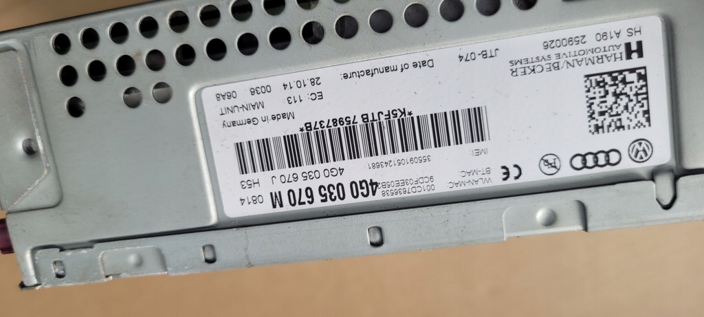 фото №7, A6 c7 4g зчитувач mmi навігація 3g+ 4g0035670m a7 4g