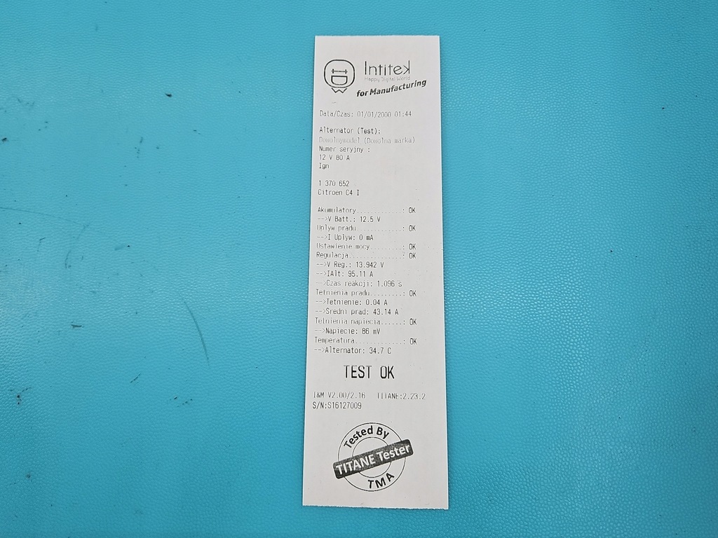 фото №8, Test генератор citroen c4 i 9649611880 1.6 16v
