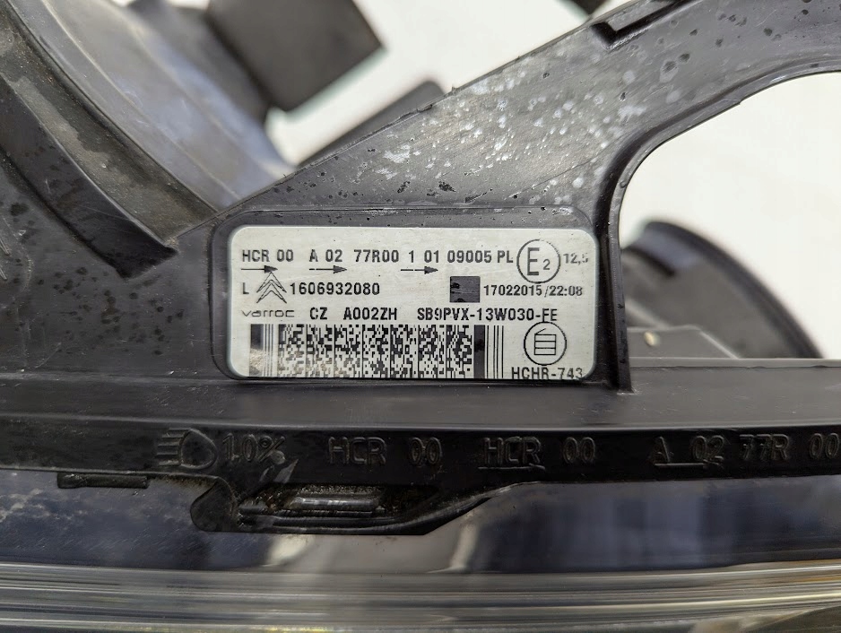 фото №9, Лампа фара левый перед citroen ds3 1606932080