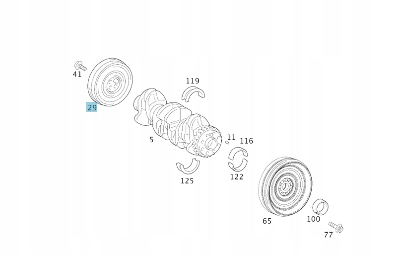 фото №1, Оригинальные шкив коленчатого вала mercedes-benz om651