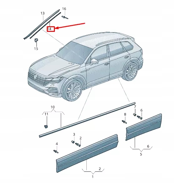фото №1, Vw touareg cr left retaining полоса 760854541