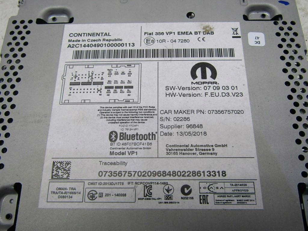 Радио радиопроигрыватель fiat tipo ii kombi 10r047280 Доставка