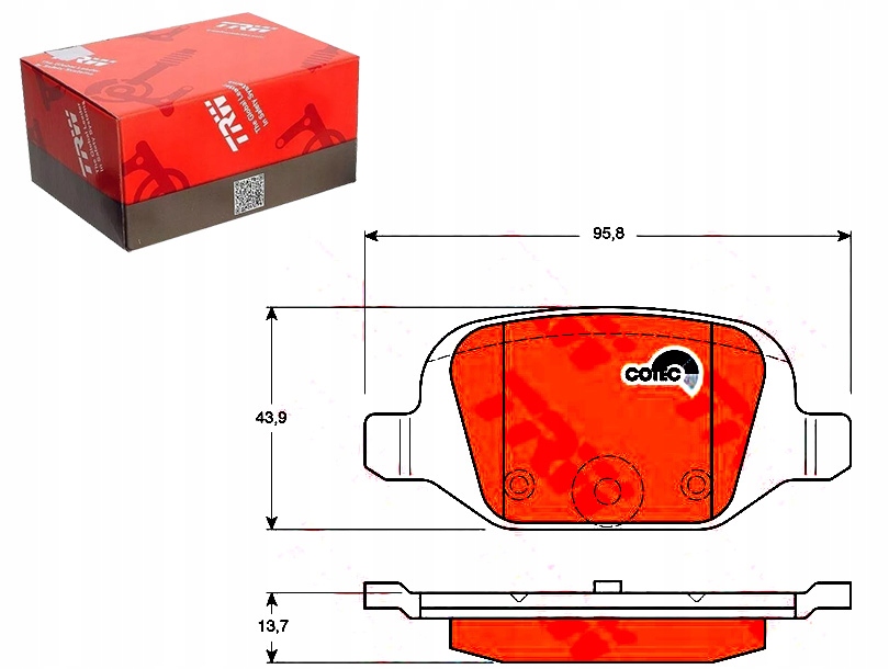 фото №1, Тормозные колодки тормозные opel задняя corsa c trw