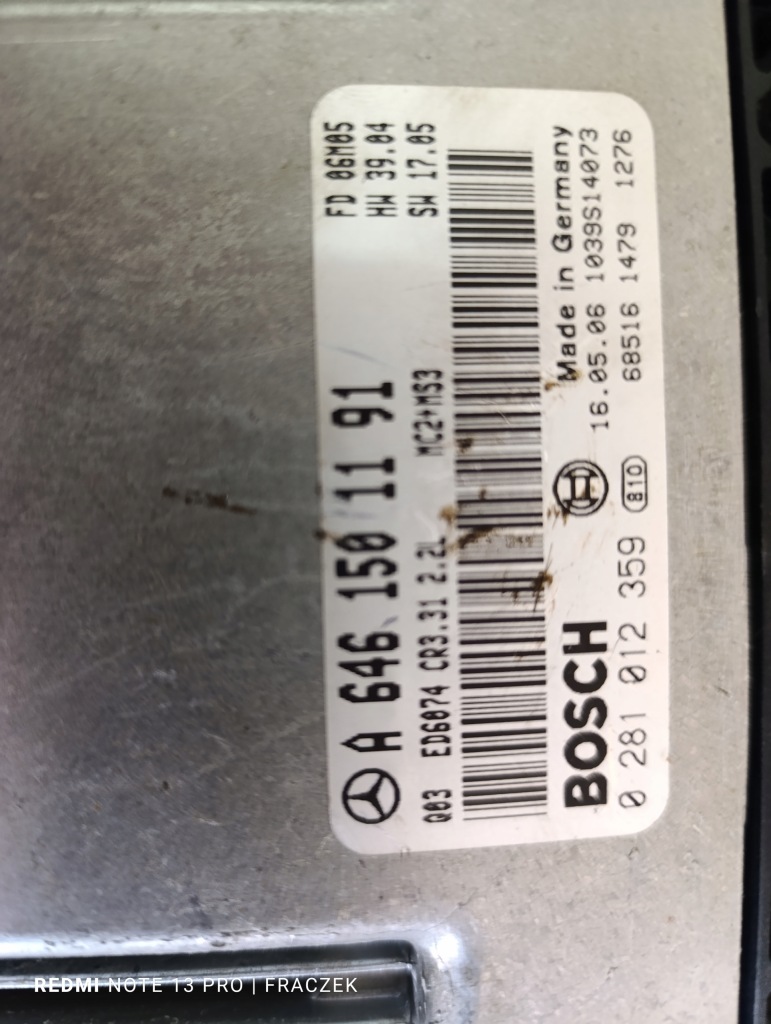 фото №8, Бортовой компьютер блок управления двигателя mercedes vito viano w639 a6461501191