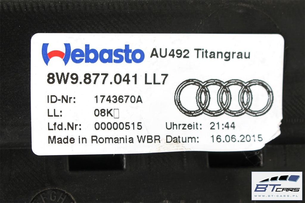 фото №6, Audi a4 allroad kombi крыша стеклянный 8w люк avant люк solar 8w9