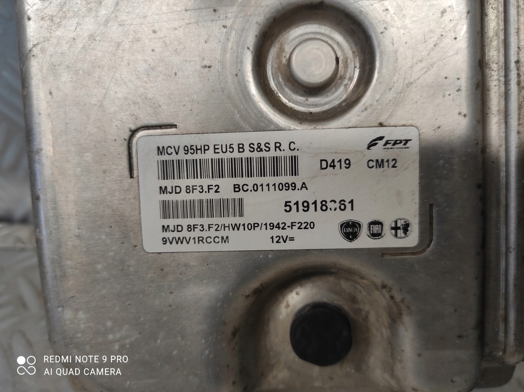 фото №10, Бортовой компьютер блок управления двигателя 51918361 fiat fiorino qubo 1.3 m-jet