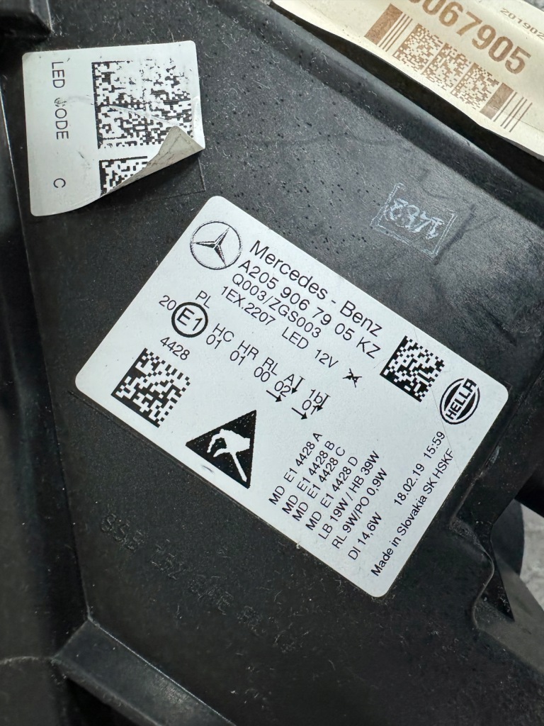 Mercedes cklasa w205 левая фара full led performance Оригинал