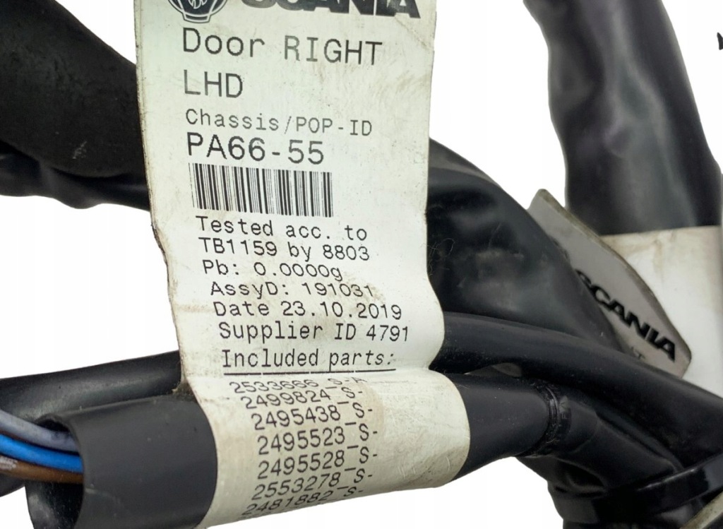 фото №10, 2533666 scania джгут трубопровід двері, права