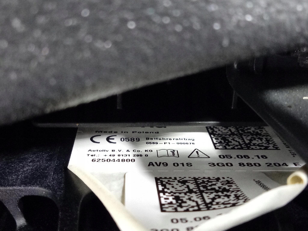 фото №12, Vw passat b8 приборная панель приборная подушки безопасности ремни 3g1857003al kpl