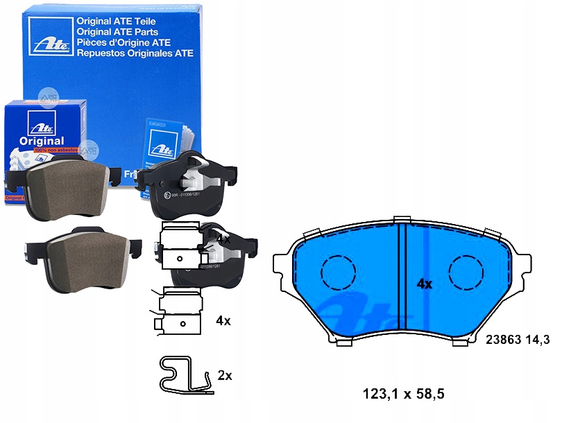 фото №1, Комплект гальмівних колодок гальмівних ate +gratisy