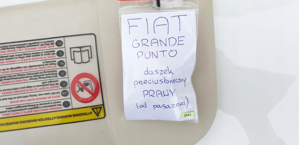 фото №15, Fiat grande punto козырёк защита солнцезащитная солнцезащитный правая