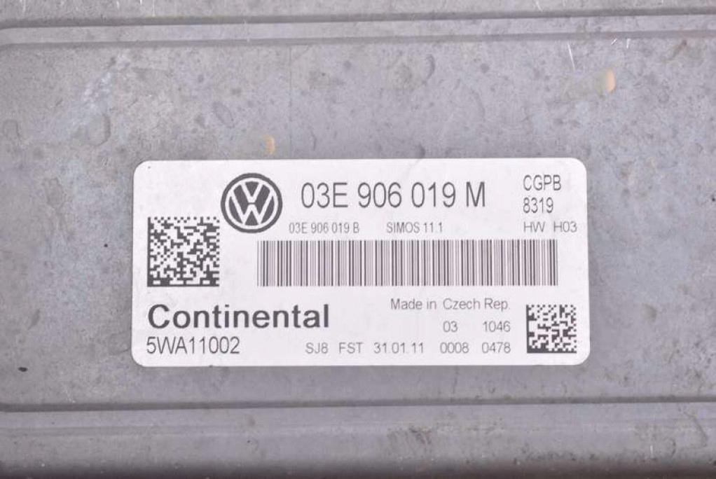 фото №7, Блок управления бортовой компьютер двигателя 03e906019m vw polo 5 v 6r 1.2 12v 70 km 09-15