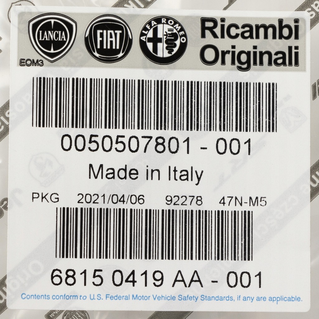 фото №4, Alfa romeo оригинальный номер 50507801