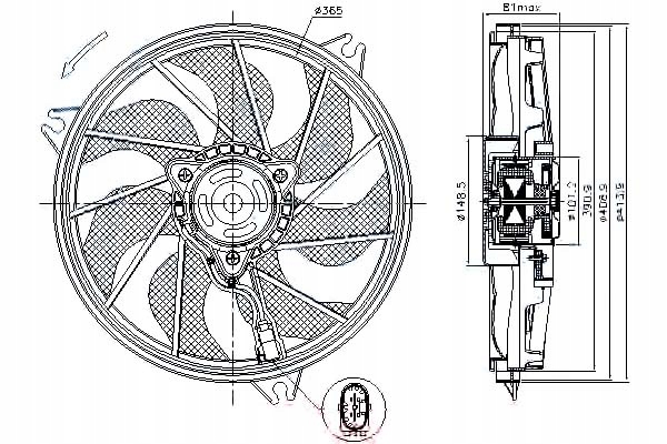 фото №1, Nissens вентилятор радиатора с корпус peugeot 2