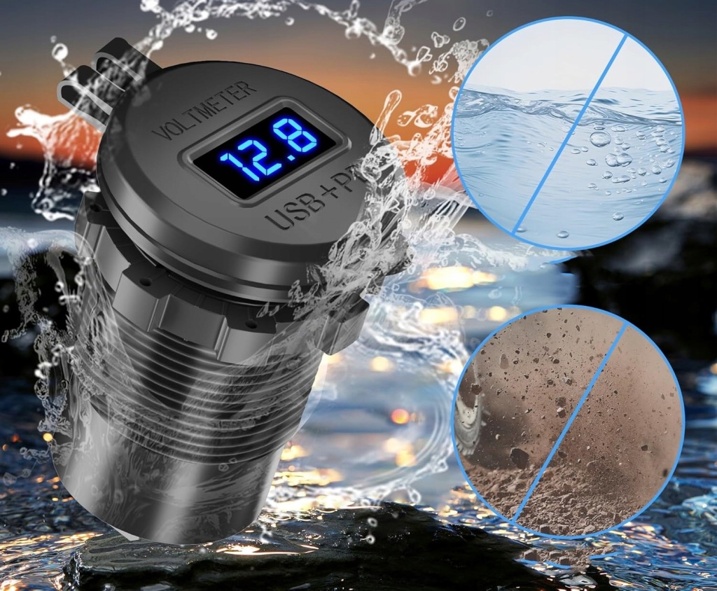 Разъём автомобильные usb qc 3.0 2 pd wolotmierz 12v 24v ip66 выключатель 78w Цена