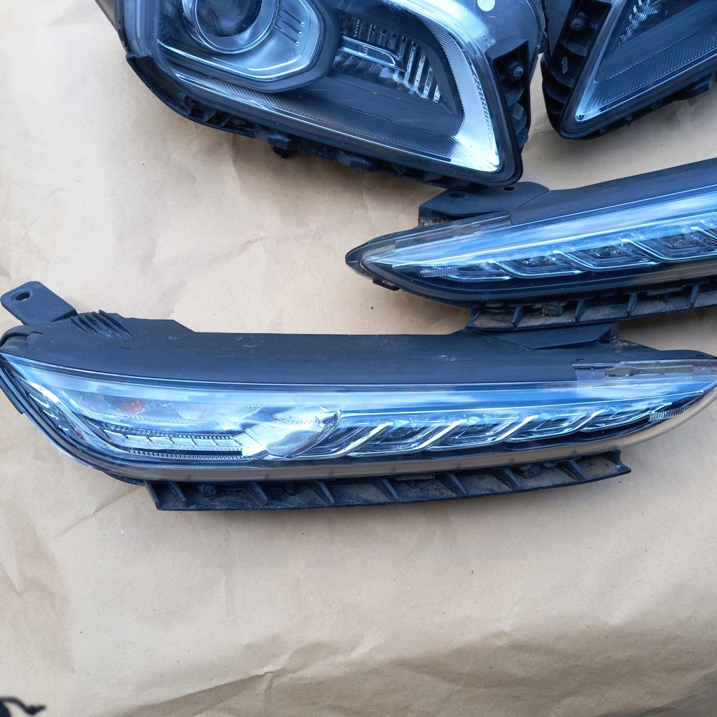 фото №3, Hyundai kona drl led верхний + нижние full led комплект лампа фара l+r