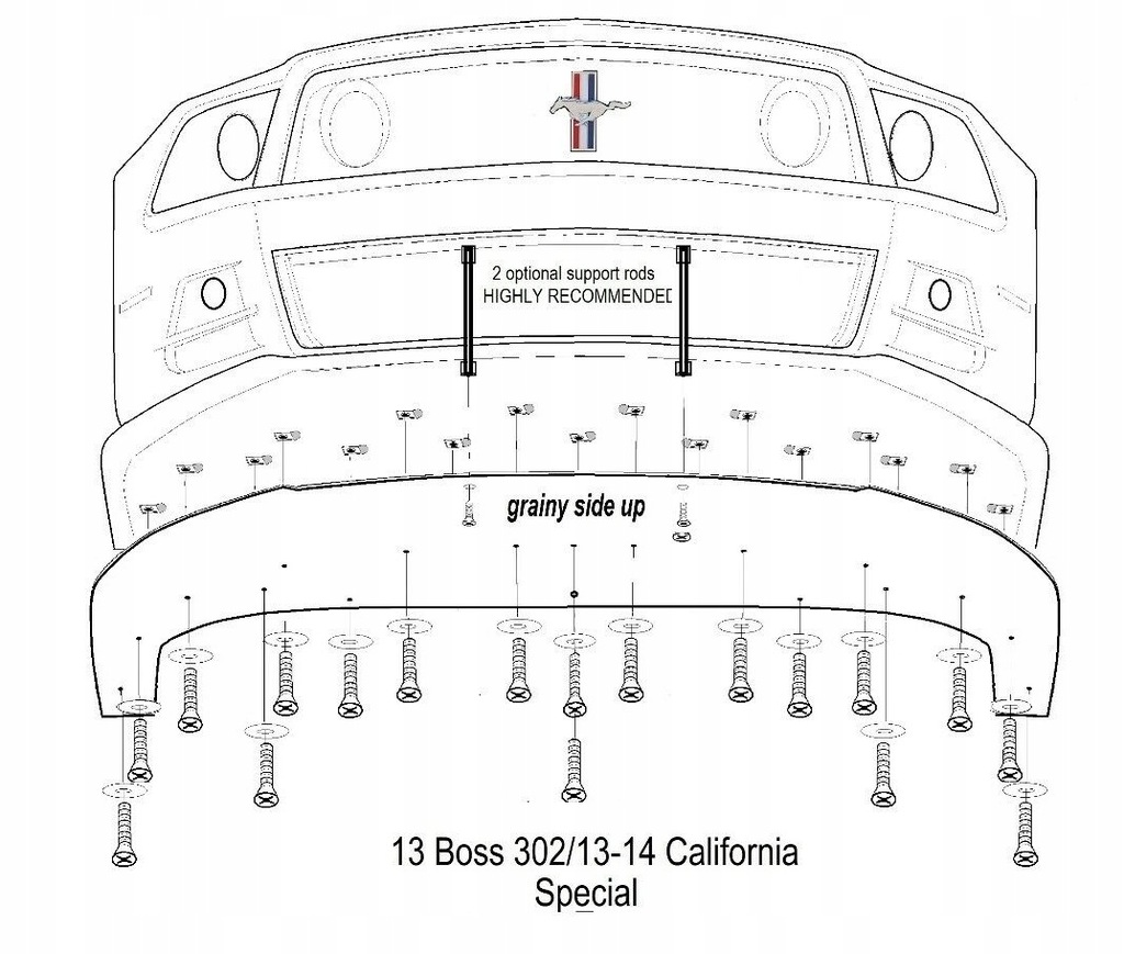 фото №8, 13-14 mustang 5.0 gt/cs boss 302 dokładla спойлер нижний бампера сплиттер