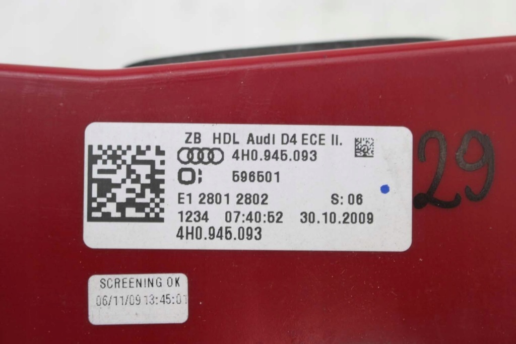 фото №10, Audi a8 s8 лампы led задняя 4h0945093 4h0945094 4h0945095 4h0945096 лампа задний