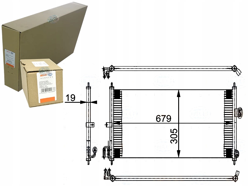 фото №1, Конденсатор радиатор кондиционера behr hella dn5201