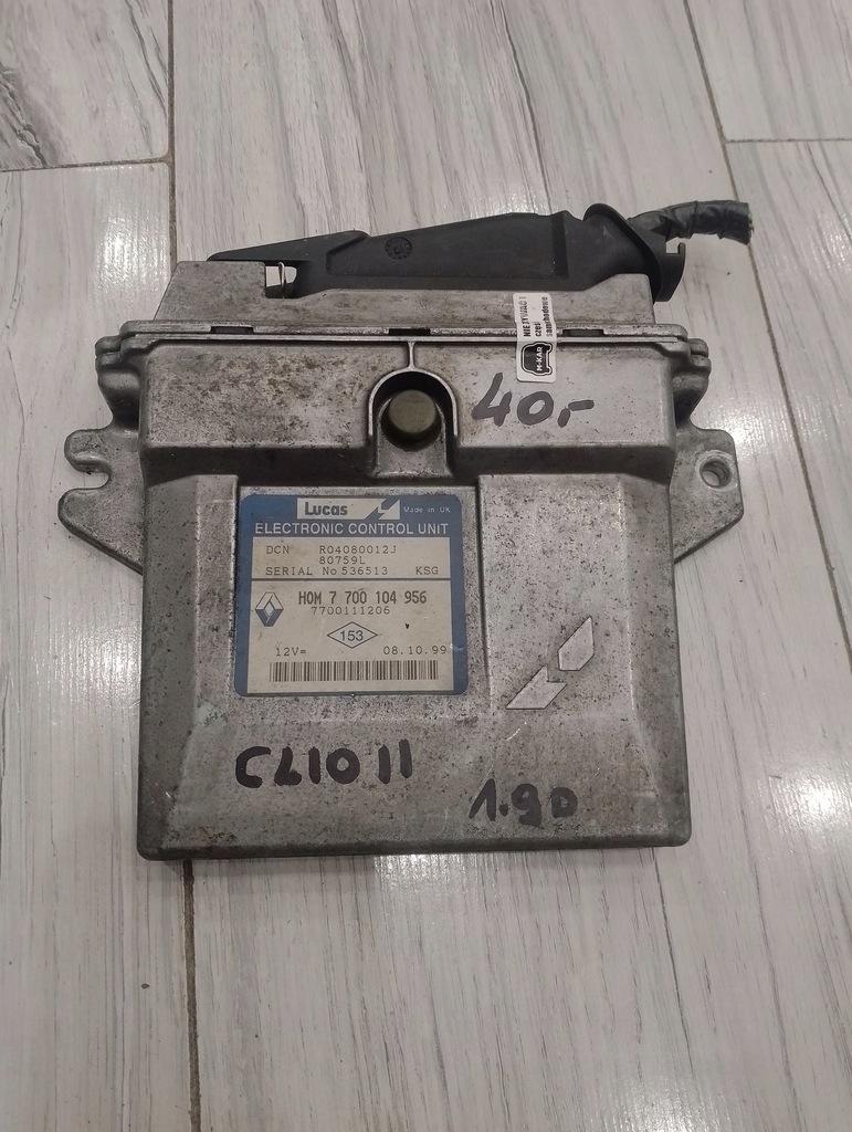 фото №1, Бортовий комп'ютер блок керування 7700104956 7700111206 renault clio ii 1.9d