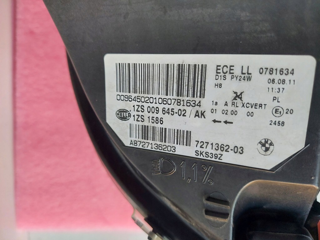 фото №10, Bmw x6 e71 лампа правая перед передняя bi ксенон skr