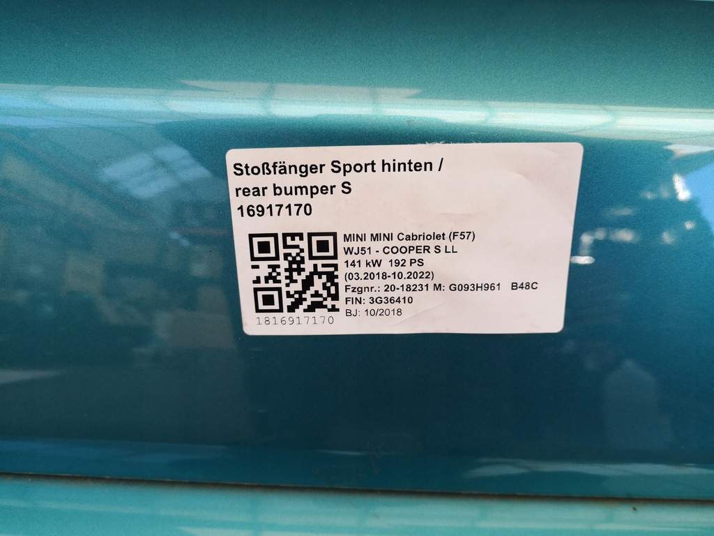 фото №7, Бампер задняя mini f56 f57 cooper s 4pdc c2e