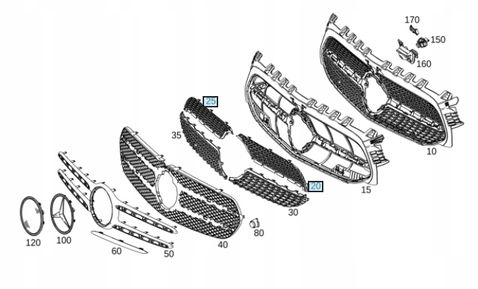 фото №1, Решётка решётка радиатора решетка b klasa w247 19- amg
