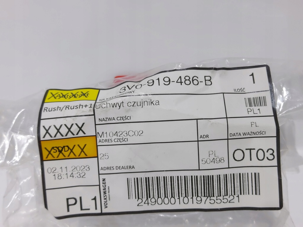 фото №10, Кронштейн датчика паркування перед правий оригінальний номер skoda superb 3v0919486