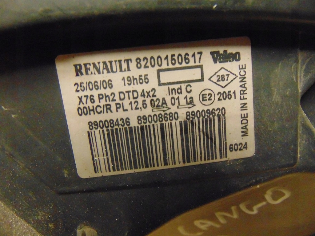 фото №14, Лампа права перед renault kangoo lift 03- europa