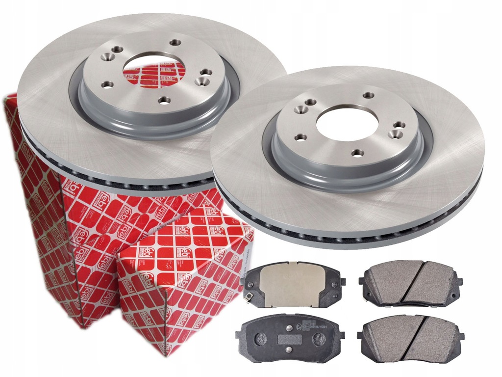 фото №1, Тормозные диски + тормозные колодки febi перед kia optima ii sportage ql koda os tucson tl