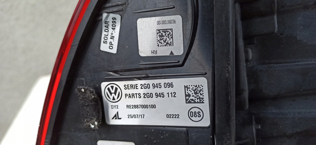 фото №9, Vw polo vi 2g 2017- лампа правый задняя 2g0945096
