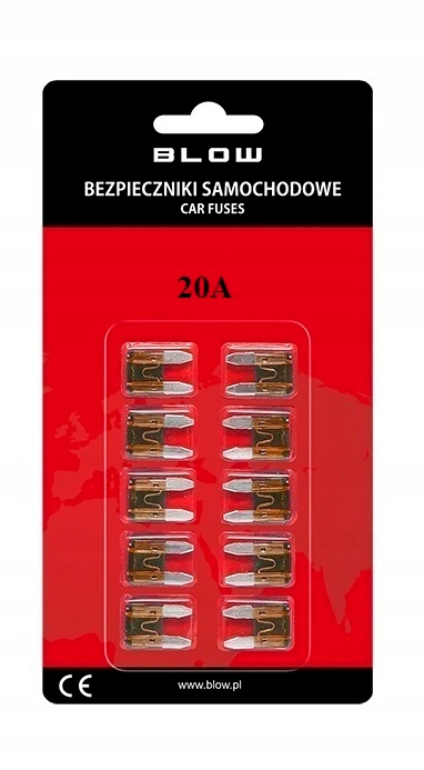 фото №1, Предохранитель автомобильный mini 20a x 10
