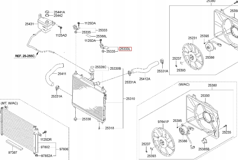 фото №7, Кронштейн радиатора hyundai getz 06 оригинальный номер 25333 1c300