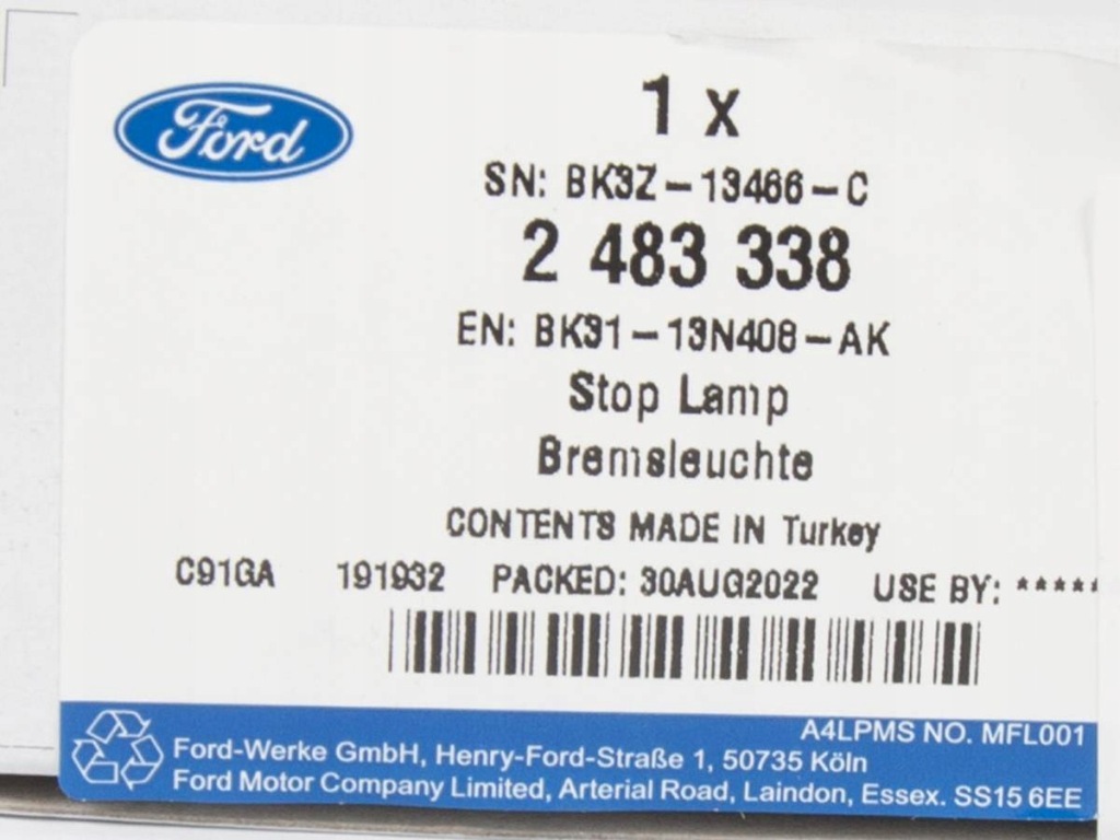 Третій фара стоп-сигнал задній ford transit mk7 2014- 19- Оригінал