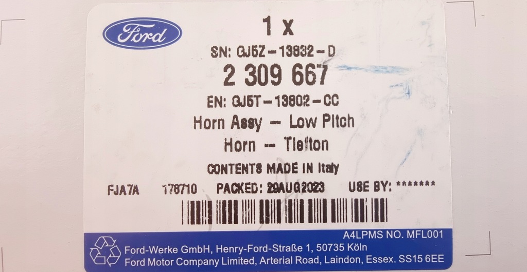 фото №7, Клаксон сигнал звуковий kuga 2012-20 _ ford оригінальний номер _ 2309667 _ gj5t-13802-cc