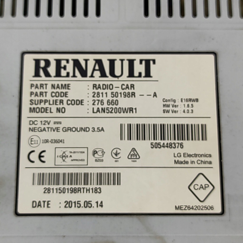 фото №9, Радіо з навігація opel vivaro фургон 281150198r 1.6l дизель 88kw 2016