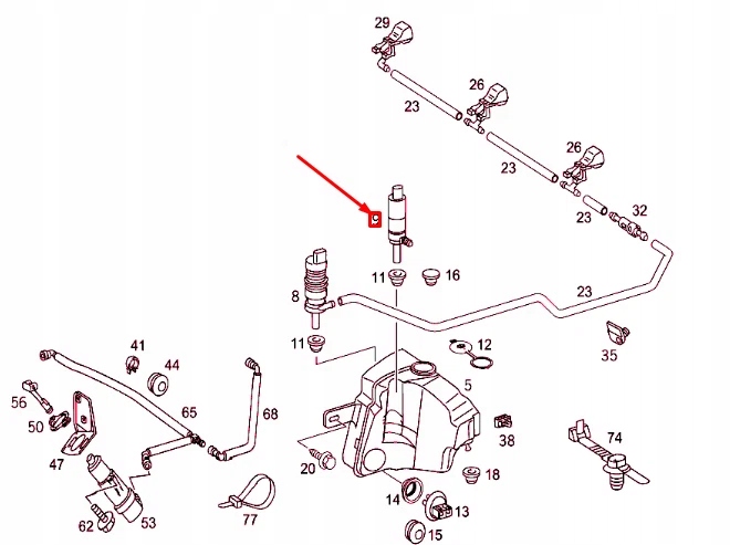 Mercedes-benz ml w163 помпа омывателя фары a2108691121 Киев