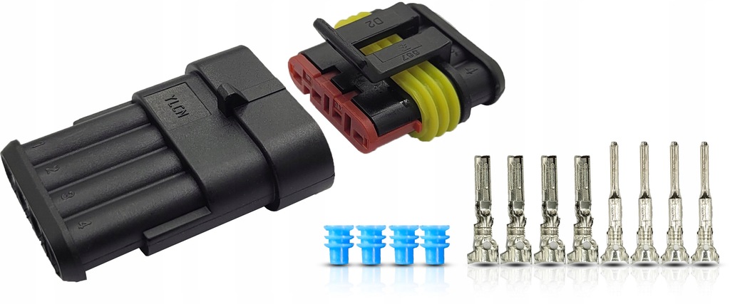 фото №1, Колодка штекер роз'єм з'єднувач 4 pin hermetyczne