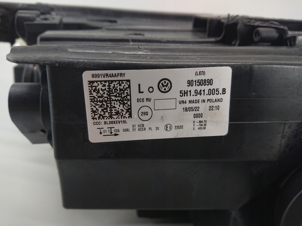 фото №9, Vw golf 8 vii 5h1 лампа левая передняя перед
