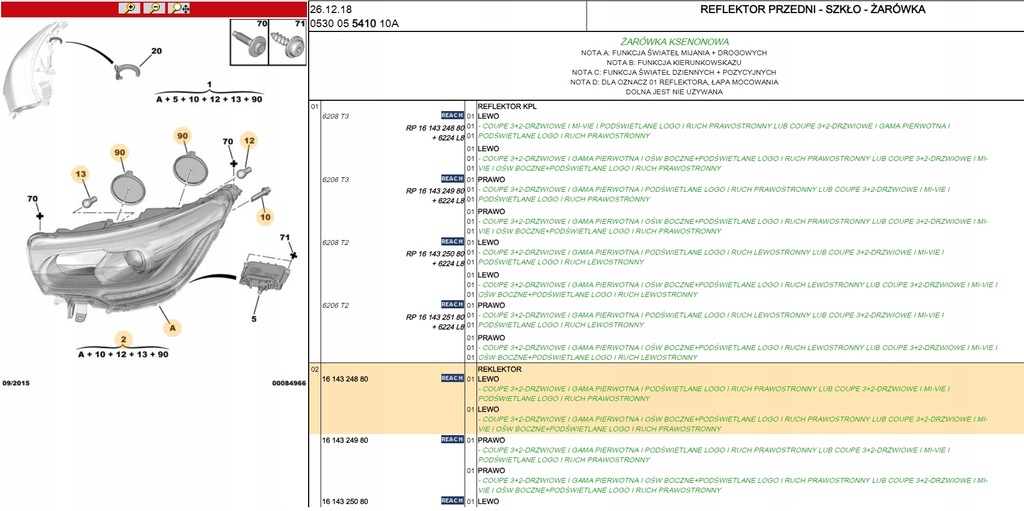фото №14, Новый оригинальный фара ds4 левый каталожный номер - 1614324880
