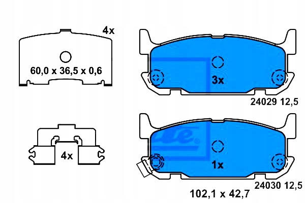 фото №1, Ate тормозные колодки тормозные mazda mx-5 ii 1.6 16v nb