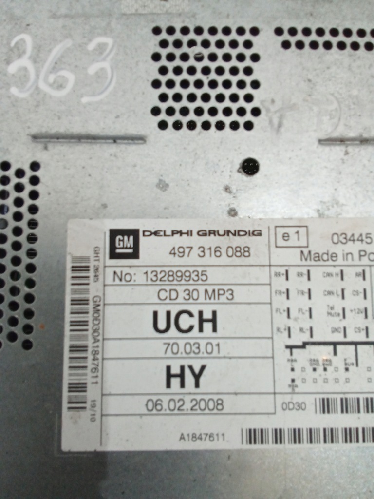 фото №3, K363 радио opel zafira b 13289935